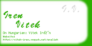 iren vitek business card